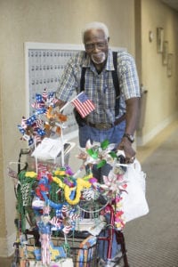 Senior Man with is decorated walker