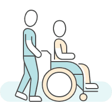 pushing someone's wheelchair graphic